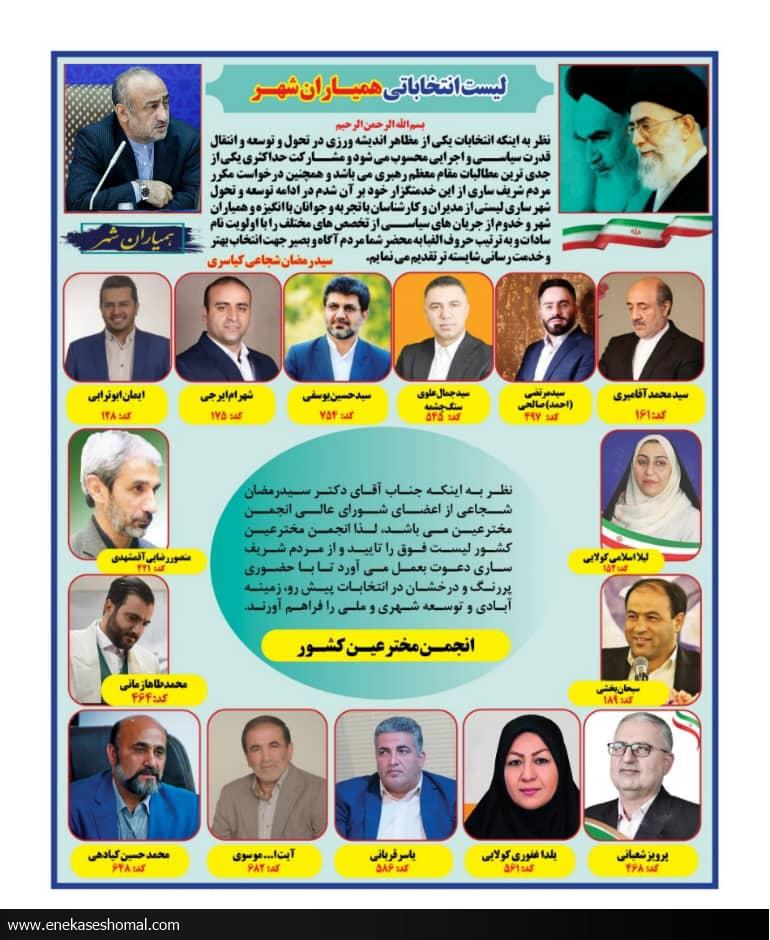 حمایت  انجمن مخترعین کشور از لیست15نفره کاندیداهای دوره ششم شورای شهر ساری